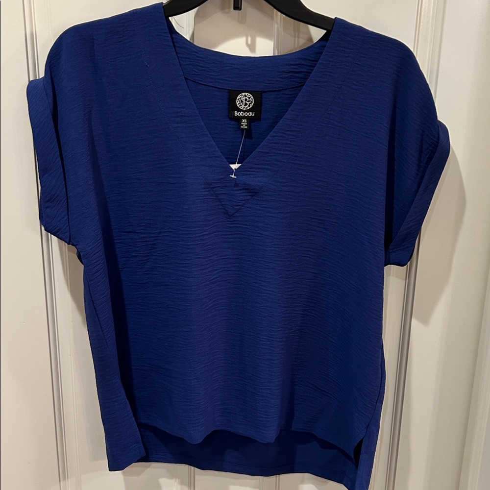 Bobeau Airflow Purple V-Neck Top